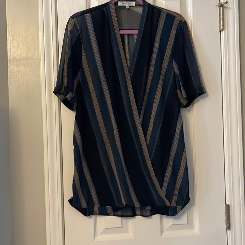 Eden & Olivia blouse stretchy chiffon sheer fabric